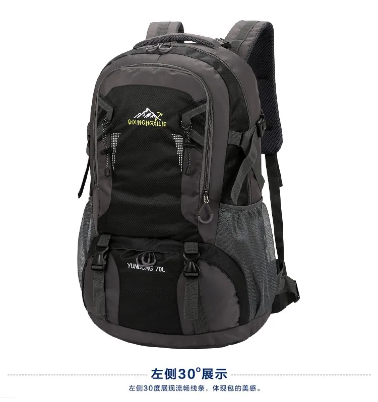 70L Waterproof Hiking Backpack Men Women Outdoor Camping Travel Mountaineering Bag Large Capacity Lightweight Climbing Rucksack