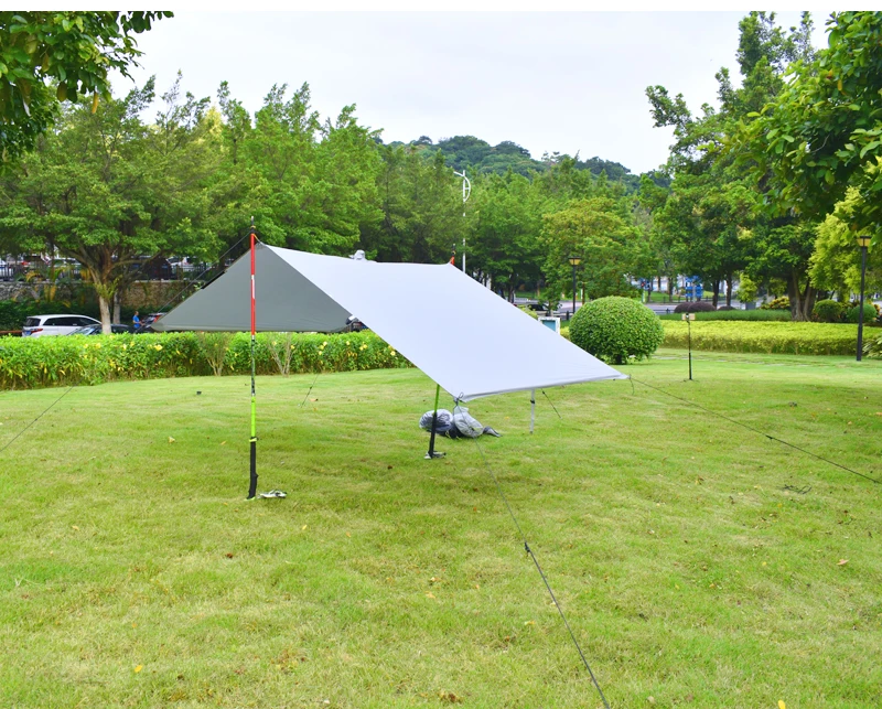 ARICXI Ultralight Hiking Cycling Raincoat Outdoor Awning Camping Mini Tarp Sun Shelter Updated 15D Silicone & Silver Coating
