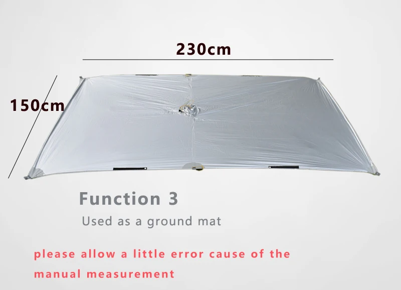 ARICXI Ultralight Hiking Cycling Raincoat Outdoor Awning Camping Mini Tarp Sun Shelter Updated 15D Silicone & Silver Coating