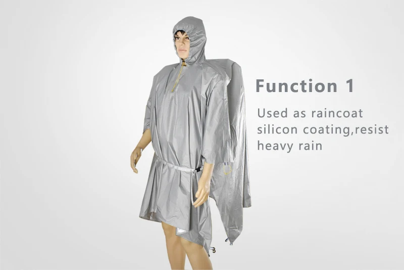 ARICXI Ultralight Hiking Cycling Raincoat Outdoor Awning Camping Mini Tarp Sun Shelter Updated 15D Silicone & Silver Coating