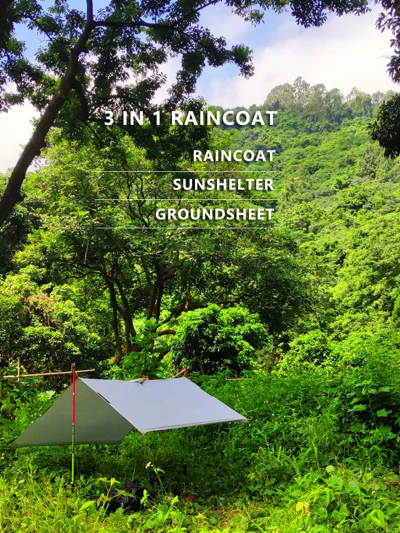 ARICXI Ultralight Hiking Cycling Raincoat Outdoor Awning Camping Mini Tarp Sun Shelter Updated 15D Silicone & Silver Coating