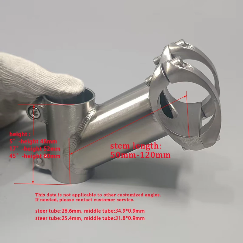 TIRIS Ultralight Bicycle Stem Accessories MTB Cycling Parts Pieces Custom Length Angle 5°