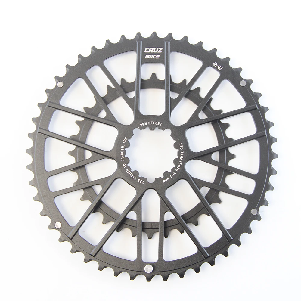 CRUZbike Road Bike 46-30/48-32T Chain Wheel Double Chainring Bicycle Crown For 9/10/11/12 Speed Crankset