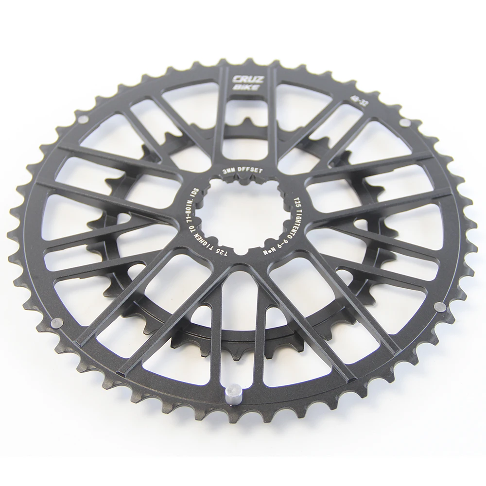 CRUZbike Road Bike 46-30/48-32T Chain Wheel Double Chainring Bicycle Crown For 9/10/11/12 Speed Crankset