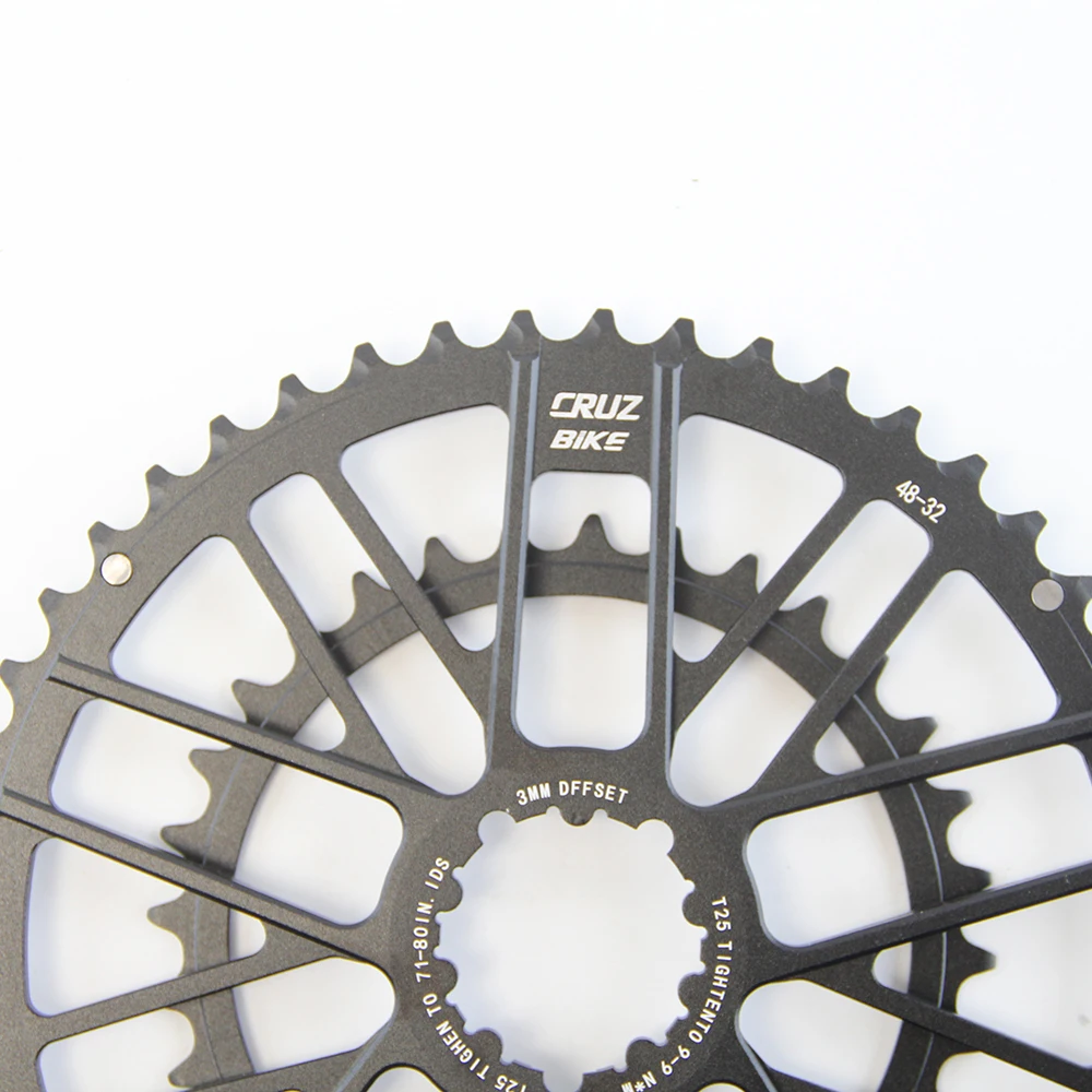 CRUZbike Road Bike 46-30/48-32T Chain Wheel Double Chainring Bicycle Crown For 9/10/11/12 Speed Crankset