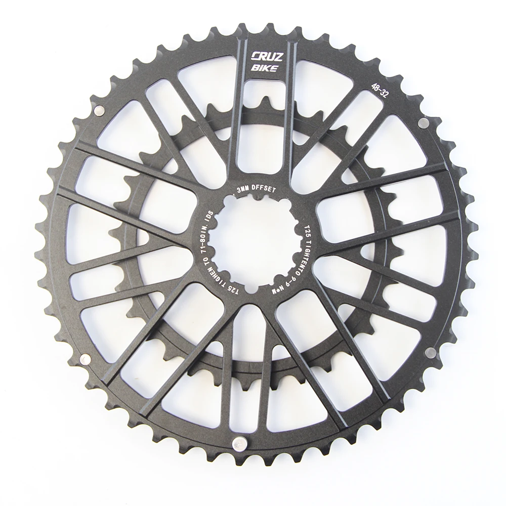 CRUZbike Road Bike 46-30/48-32T Chain Wheel Double Chainring Bicycle Crown For 9/10/11/12 Speed Crankset