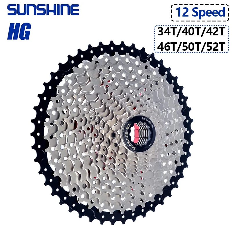 SUNSHINE hg 12-speed mtb cassette 11 34 40 42 46 50 52 cassette 12 speed ultralight for Shimano 12v mtb cassette