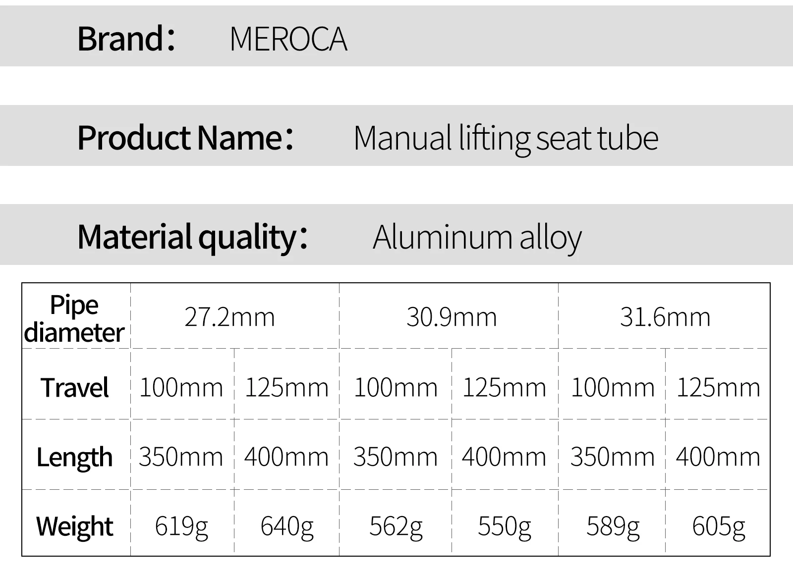 MEROCA Mtb Dropper Seatpost 30.9mm\31.6mm Hydraulic Height Adjustable Road Bike Seat Post Mountain Bicycle Seat Tube