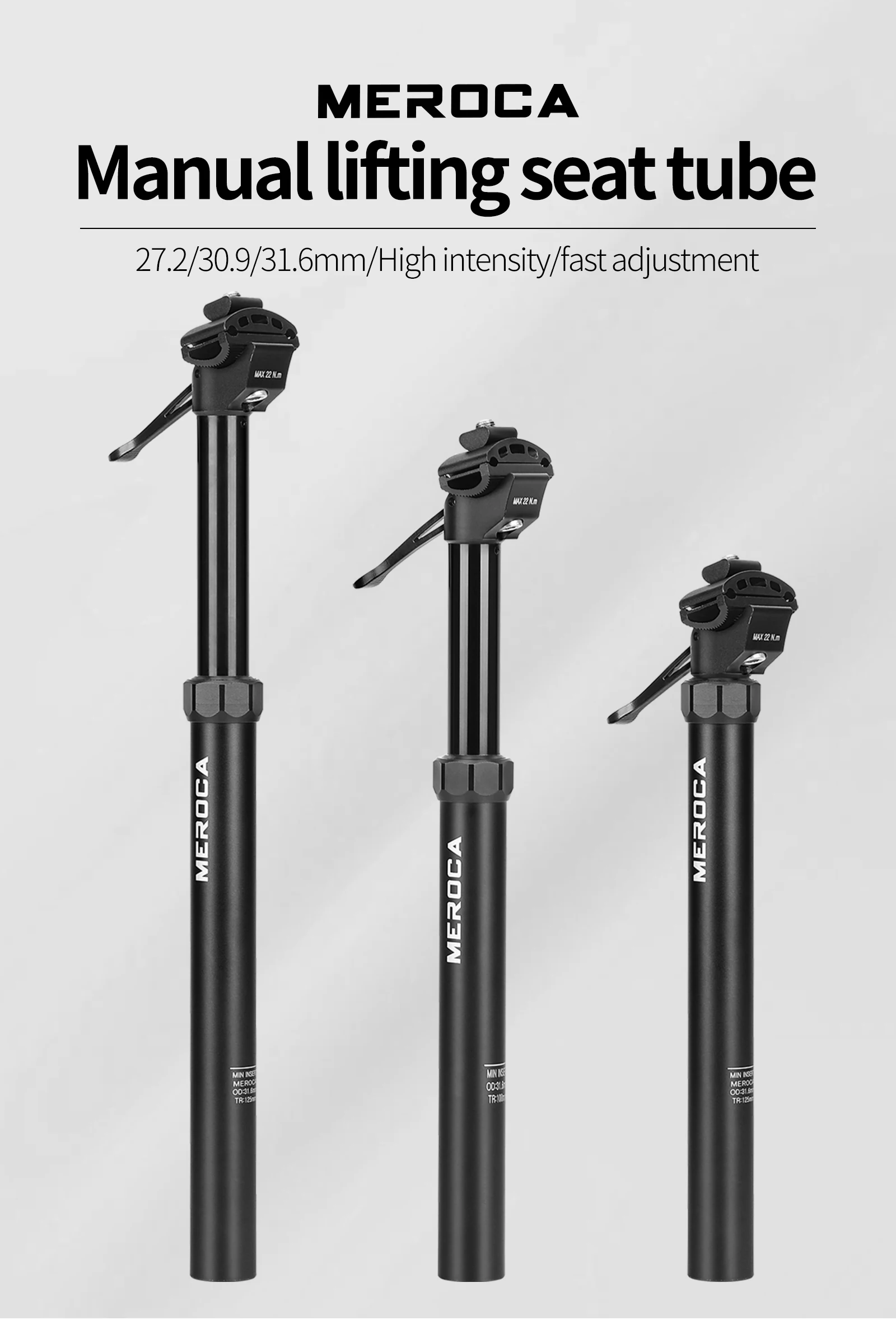 MEROCA Mtb Dropper Seatpost 30.9mm\31.6mm Hydraulic Height Adjustable Road Bike Seat Post Mountain Bicycle Seat Tube