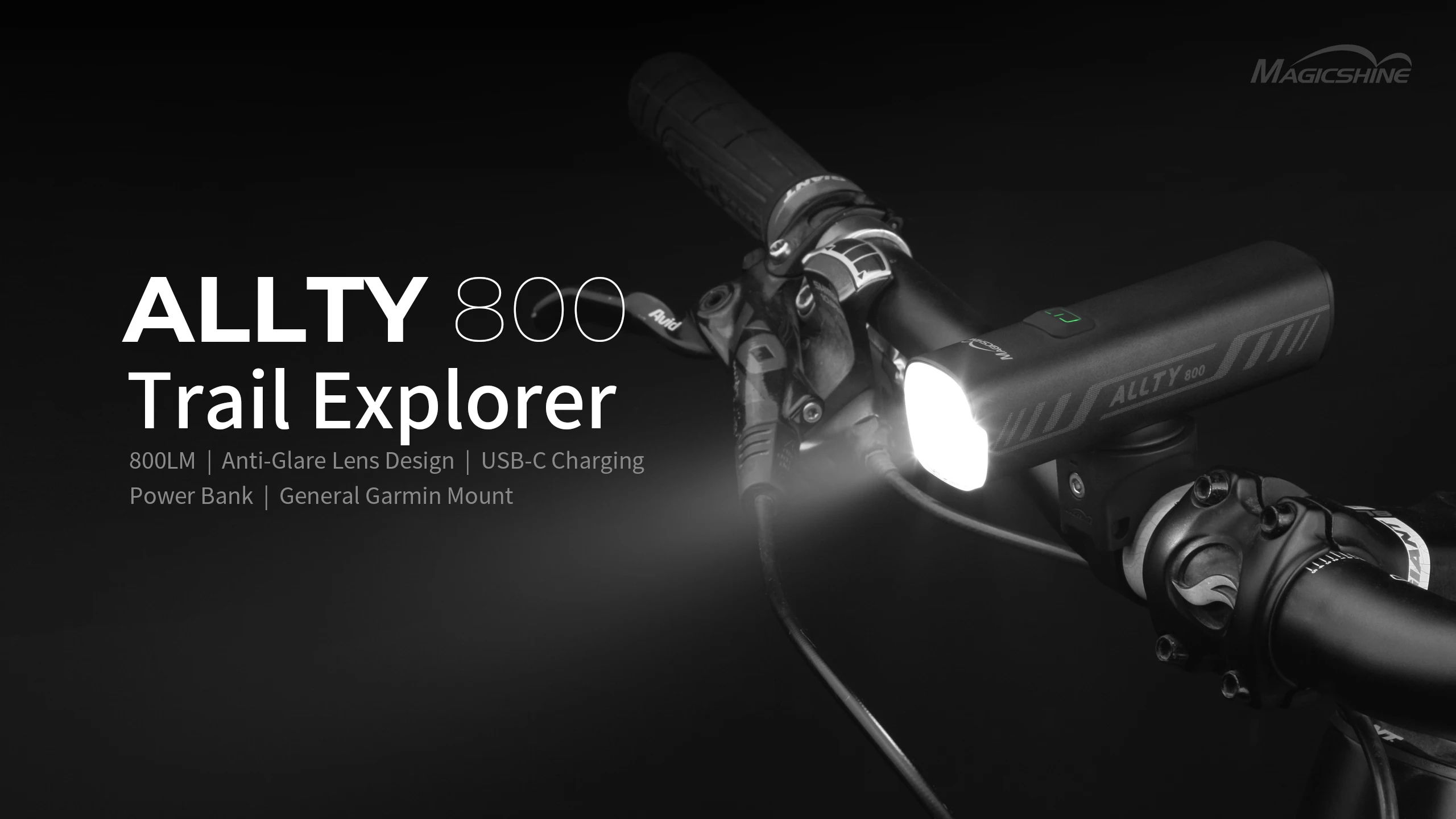 Magicshine Bike Light ALLTY 800, IPX7, Type-C Reverse Charging, Powerful Bike Headlight Compatible with Mountain, Kids, Street