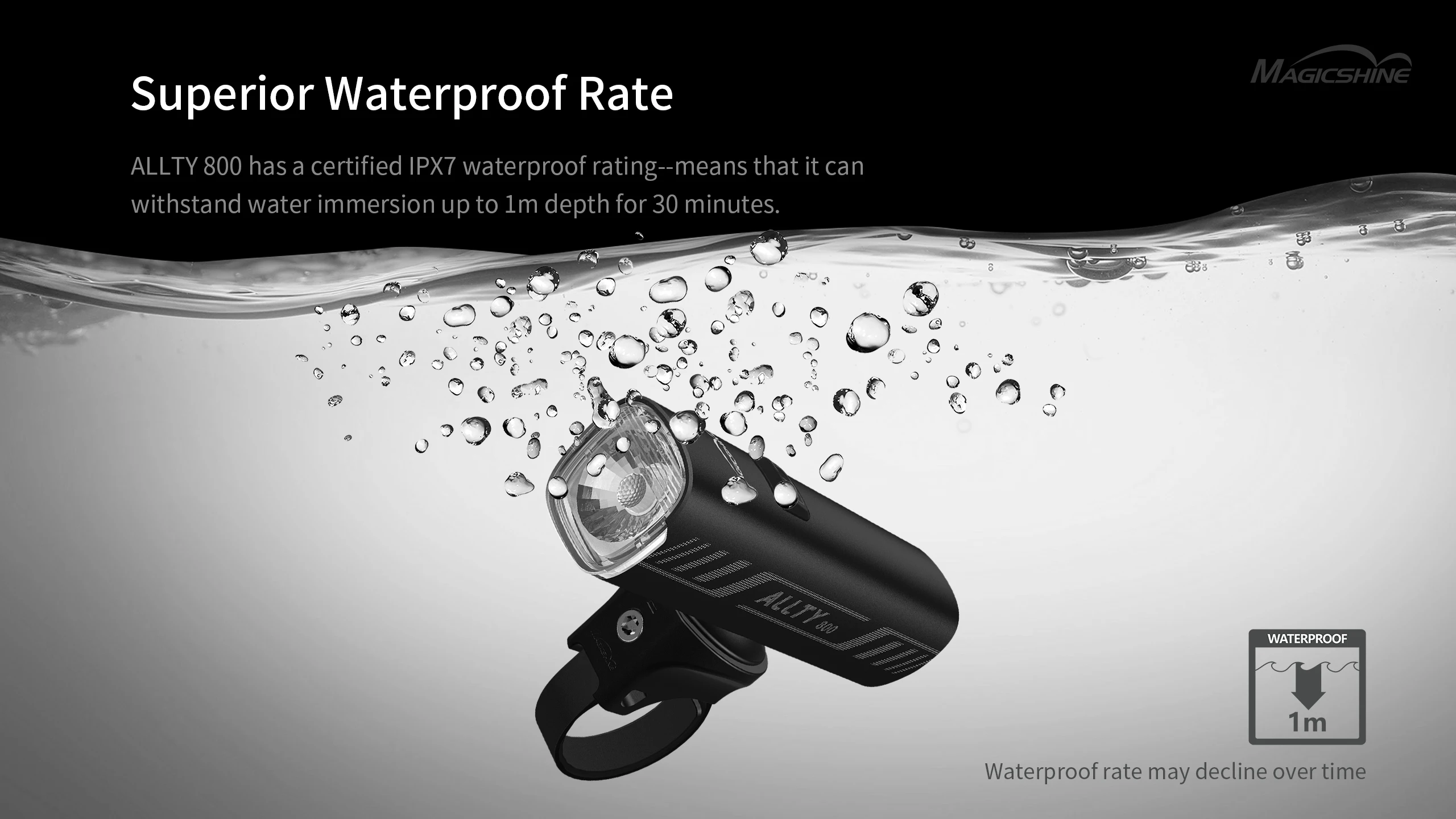 Magicshine Bike Light ALLTY 800, IPX7, Type-C Reverse Charging, Powerful Bike Headlight Compatible with Mountain, Kids, Street