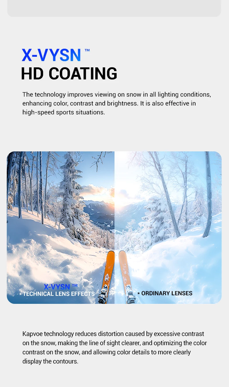 Kapvoe Snow Goggles Ski Snowboarding Skiing Sunglasses for Women Men Anti-Fog Lens UV400 Photochromic Glasses Motorcycle Glasses