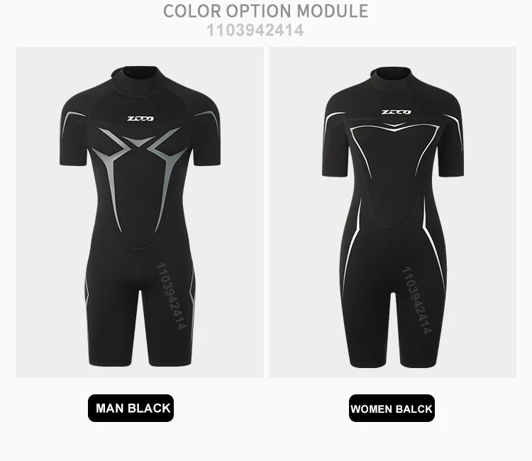 3mm Wetsuits for Men Women Neoprene Diving Suits Back Zipper Short Sleeve Swimsuits for Diving Snorkel Surfing Swimming Wet Suit