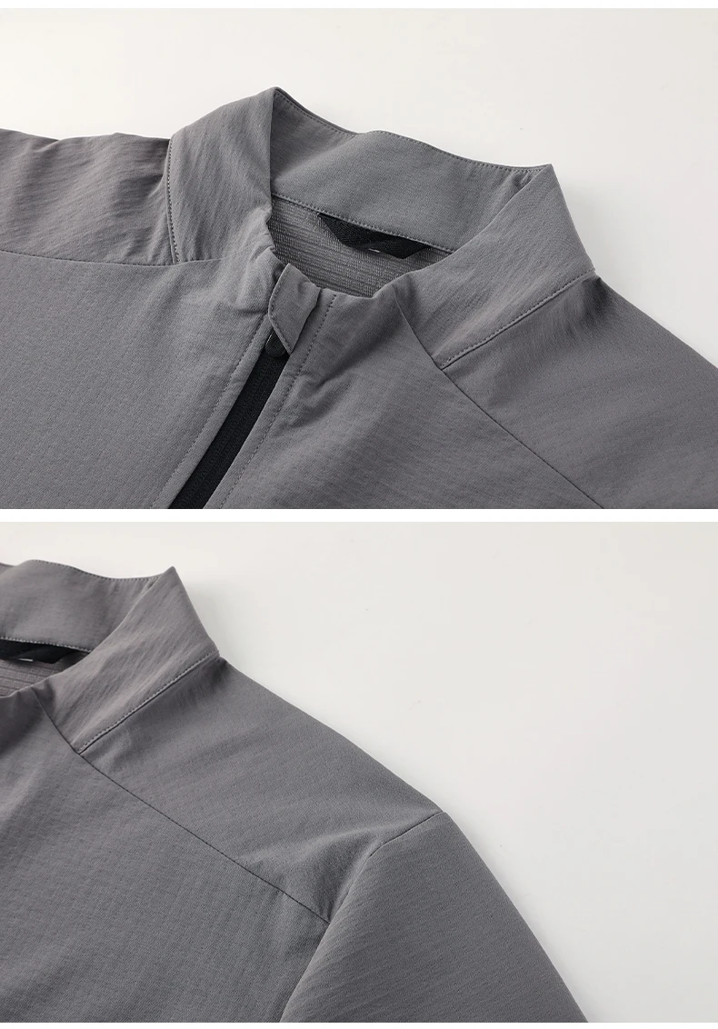 Men Outdoor Sports Casual Jacket Jacket Stand-Up Collar Zip Running Fitness Windproof Camping Hiking Riding Training Tops