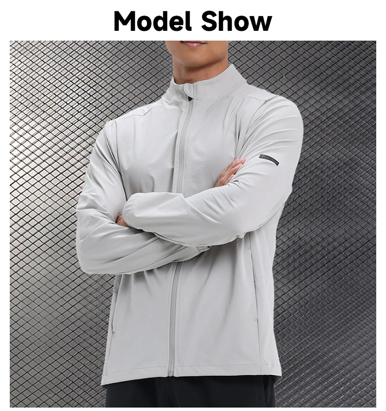 Men Outdoor Sports Casual Jacket Jacket Stand-Up Collar Zip Running Fitness Windproof Camping Hiking Riding Training Tops