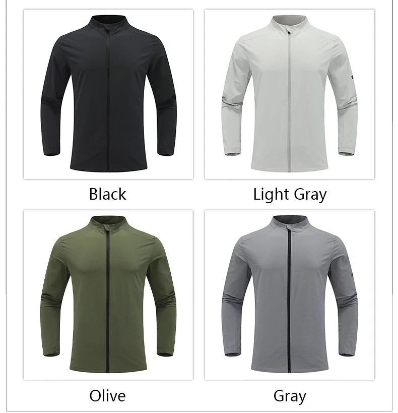 Men Outdoor Sports Casual Jacket Jacket Stand-Up Collar Zip Running Fitness Windproof Camping Hiking Riding Training Tops