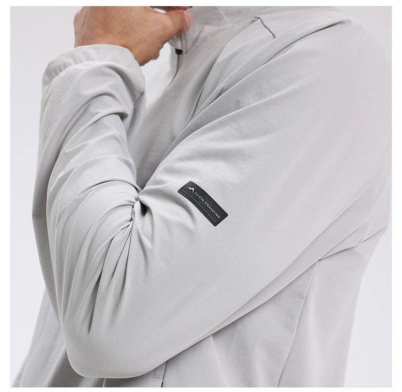 Men Outdoor Sports Casual Jacket Jacket Stand-Up Collar Zip Running Fitness Windproof Camping Hiking Riding Training Tops