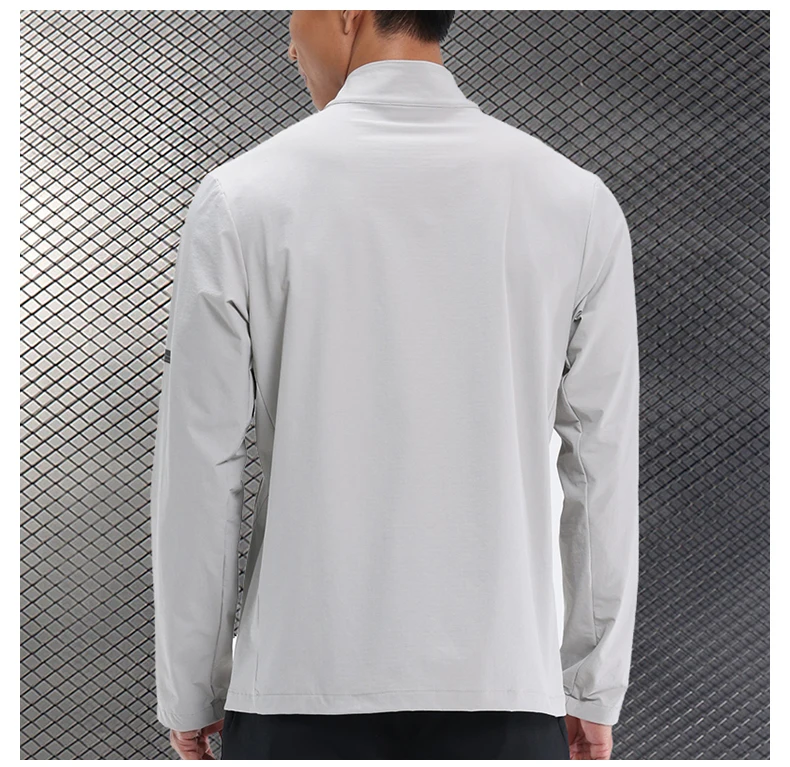 Men Outdoor Sports Casual Jacket Jacket Stand-Up Collar Zip Running Fitness Windproof Camping Hiking Riding Training Tops