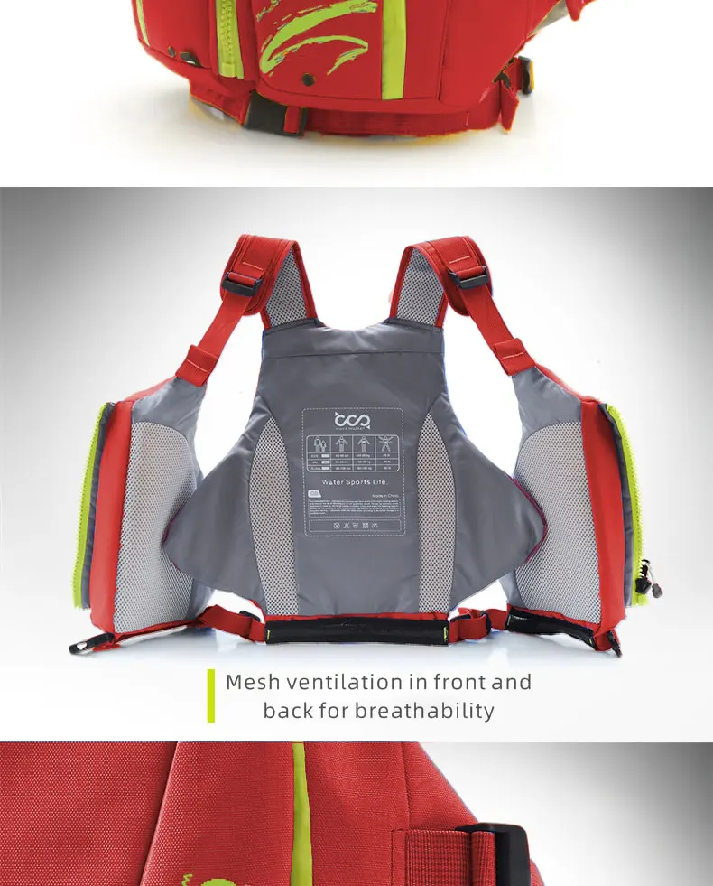 Daiseanuo Buoyancy Aid 50N, PFD Life Fishing Kayak Vest Jacket Adults with Big Pocket for Paddleboarding SUP CE Approved