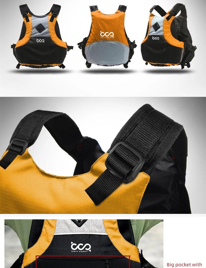 Daiseanuo Buoyancy Aid 50N, PFD Life Fishing Kayak Vest Jacket Adults with Big Pocket for Paddleboarding SUP CE Approved