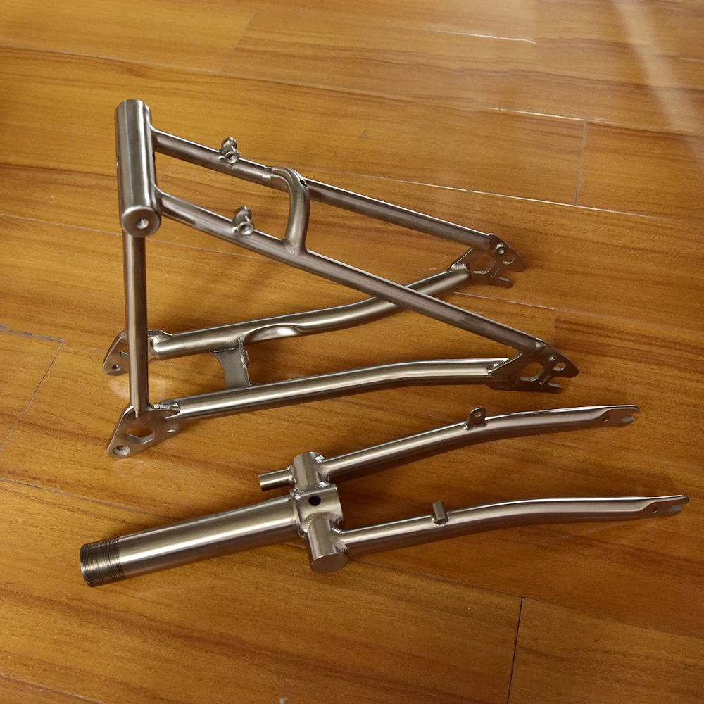 Titanium Bicycle Rear Triangle for P Line for Brompton Bike Front Fork Frame Lightweight 16" Original Size Parts