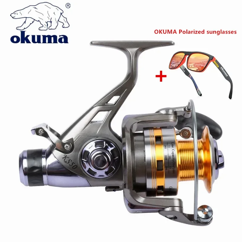 OKUMA Metal Wire Cup Fishing Reel 20KG9+1BB Front and Rear Brakes for Long-distance Sea Fishing Vessel 3000-6000