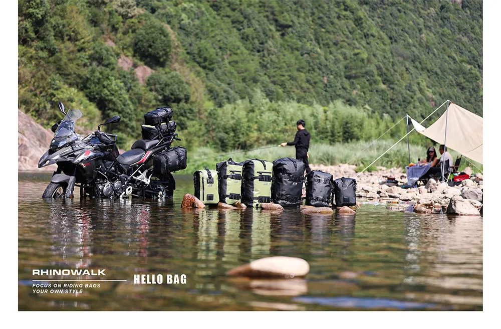 Rhinowalk Motorcycle Tail Bag 8L/15L/30L 100% Waterproof Motor Side Seat Tank Bag Saddle Pannier Bag Motorbike Backpack Suitcase
