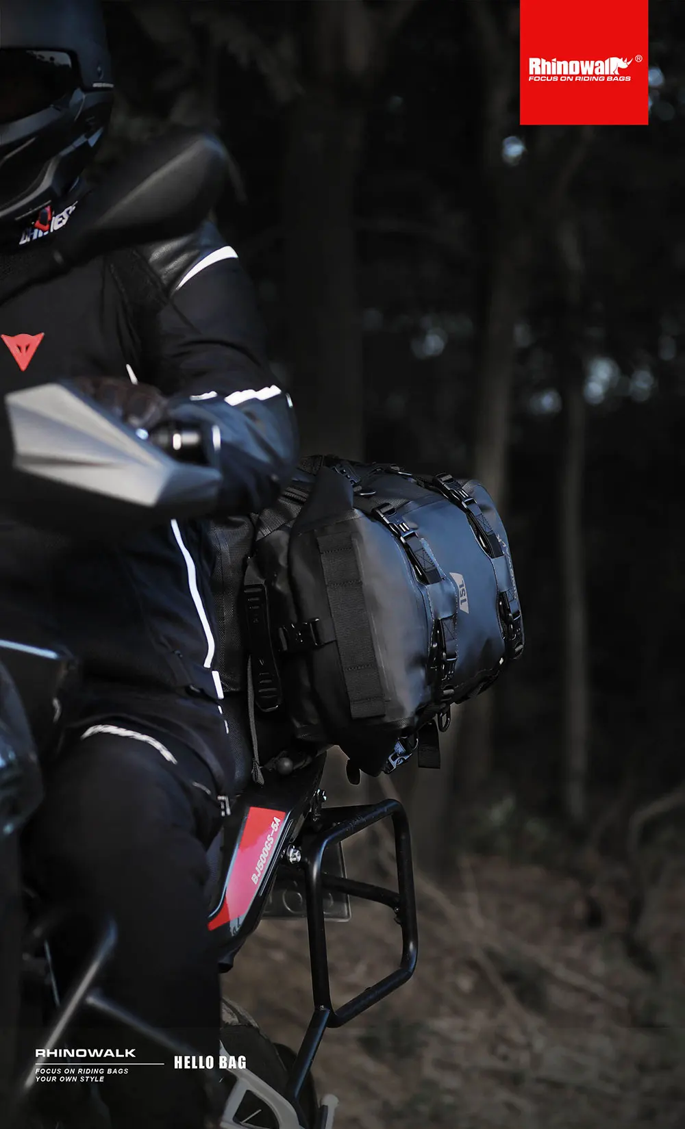 Rhinowalk Motorcycle Tail Bag 8L/15L/30L 100% Waterproof Motor Side Seat Tank Bag Saddle Pannier Bag Motorbike Backpack Suitcase