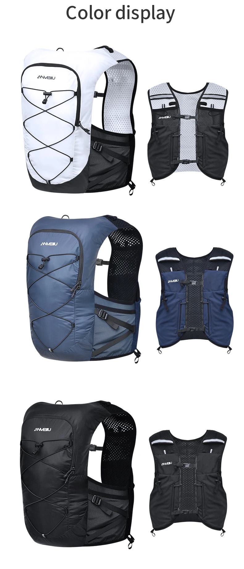 Anmeilu Running Backpack Outdoor Off Road Running Mountaineering White Water Bag Cycling Large Capacity Hiking Backpack