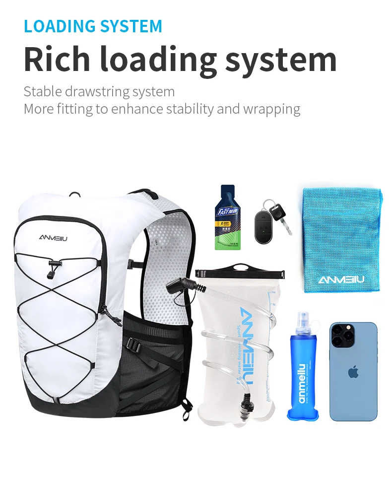 Anmeilu Running Backpack Outdoor Off Road Running Mountaineering White Water Bag Cycling Large Capacity Hiking Backpack
