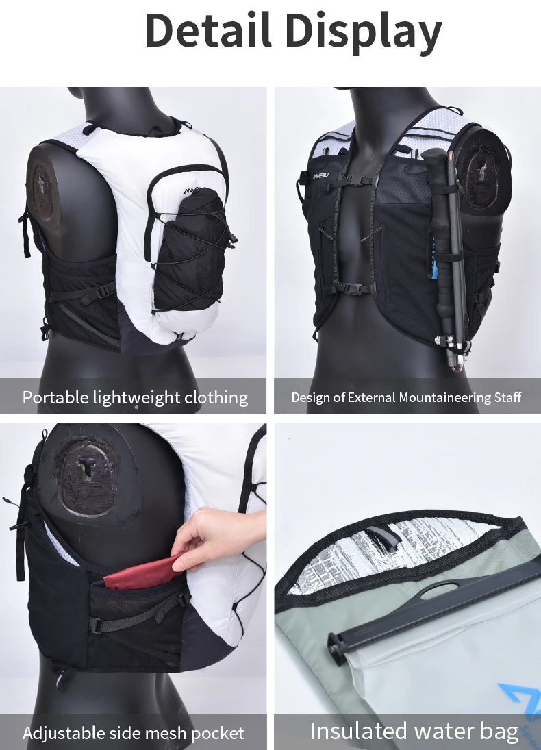 Anmeilu Running Backpack Outdoor Off Road Running Mountaineering White Water Bag Cycling Large Capacity Hiking Backpack