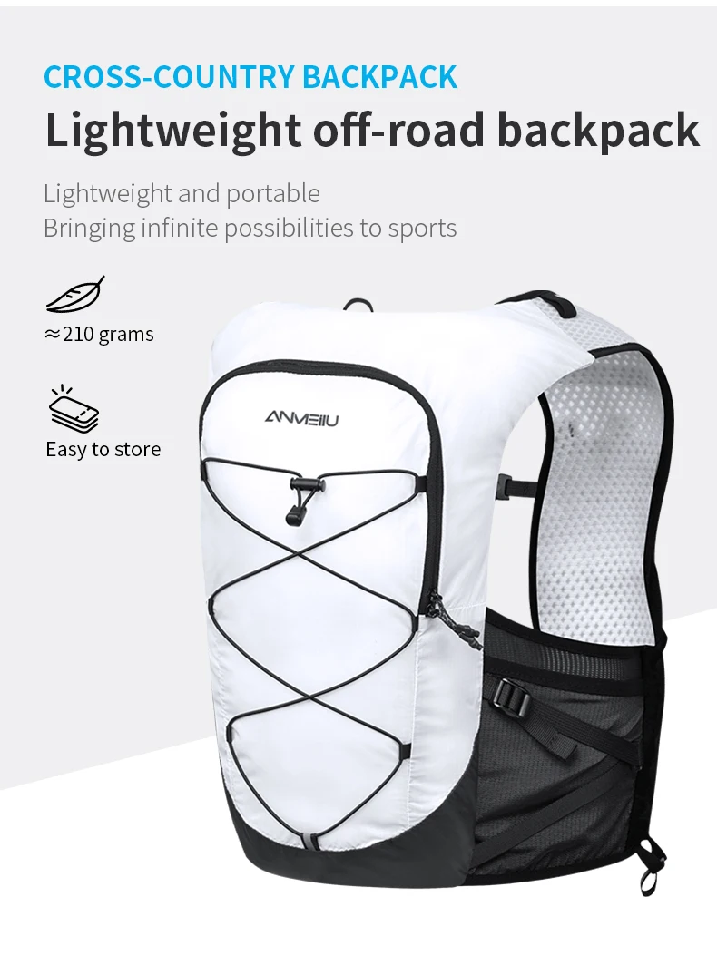 Anmeilu Running Backpack Outdoor Off Road Running Mountaineering White Water Bag Cycling Large Capacity Hiking Backpack