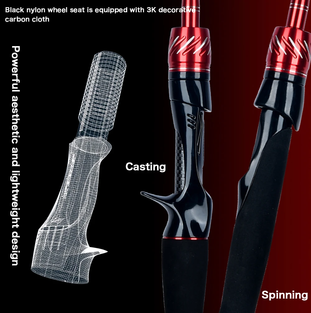 BIUTIFU Traveller Spinning Casting Fuji Lure Mini Rock Fishing Rod 1.8/2.1/2.4/2.7/3.0m Carbon Baitcasting Ultralight Fast 5-42g