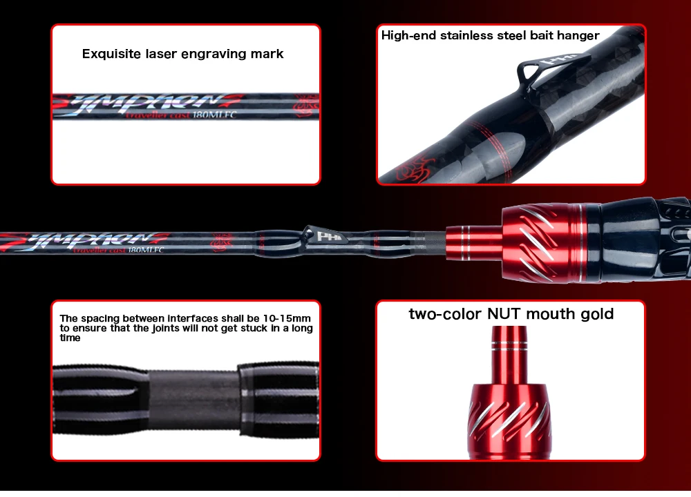 BIUTIFU Traveller Spinning Casting Fuji Lure Mini Rock Fishing Rod 1.8/2.1/2.4/2.7/3.0m Carbon Baitcasting Ultralight Fast 5-42g