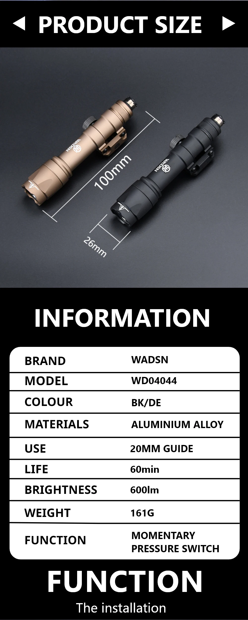 WADSN Airsoft Surefir M600C M600 M300 Tactical Scout Light AR15 Flashlight LED Hunting Spotlight SF M300A Gun lamp