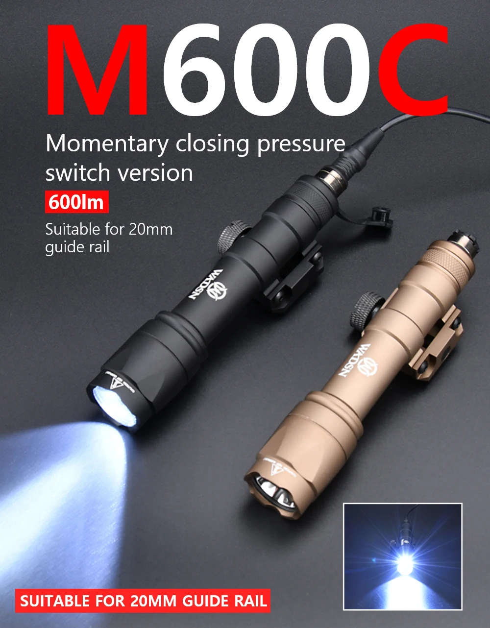 WADSN Airsoft Surefir M600C M600 M300 Tactical Scout Light AR15 Flashlight LED Hunting Spotlight SF M300A Gun lamp