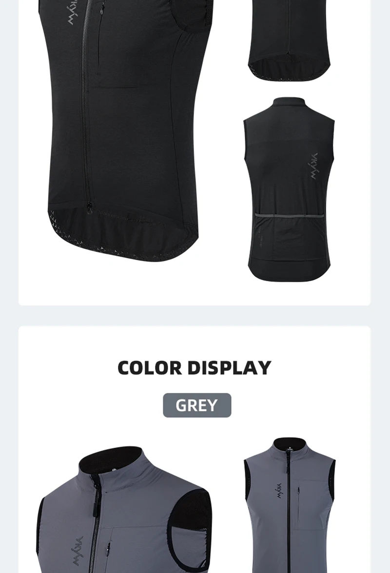 YKYW Waterproof Thermal Vest Men Women Winter Sleeveless Waistcoat Black Gray Olive Cycling Vest Bike Clothing Bicycle Mtb Coat
