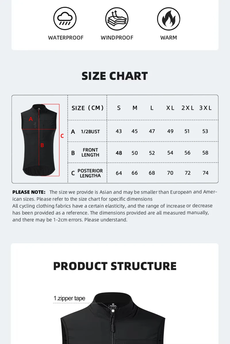 YKYW Waterproof Thermal Vest Men Women Winter Sleeveless Waistcoat Black Gray Olive Cycling Vest Bike Clothing Bicycle Mtb Coat