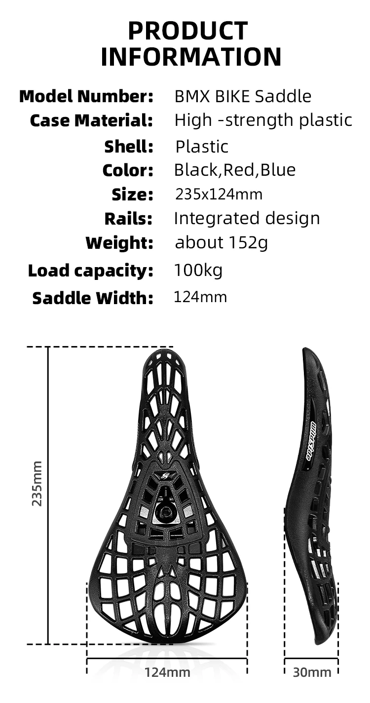 Wildside BMX Racing Bike Saddle Spider Mountain Dirt Jump Seat Shock Absorber Bicycle Cushion Riding Saddle 27.2 30.9 Seatpot