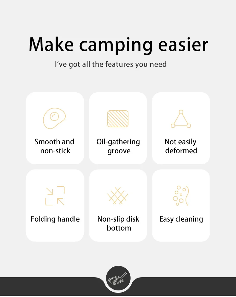 Naturehike Camping Cooking Pan Non Stick Folding Picnic Frying Pan Portable Easy Clean Grill Hiking Bbq Dinner Frying Plate