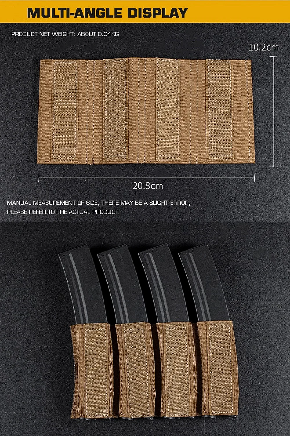Hunting MP5 MP7 Magazine Holder with Hook Fasteners for MK3 and MK4 Chest Rig MK4 Chest Rig MP5 Magazine Insert
