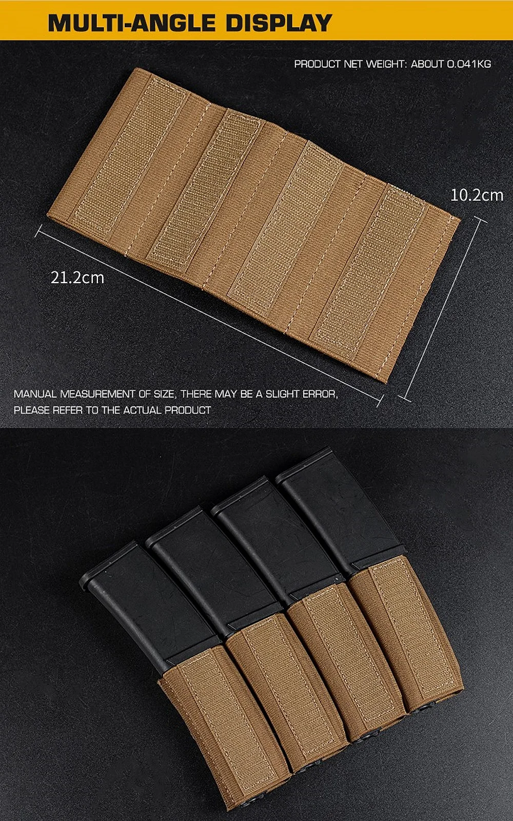 Hunting MP5 MP7 Magazine Holder with Hook Fasteners for MK3 and MK4 Chest Rig MK4 Chest Rig MP5 Magazine Insert