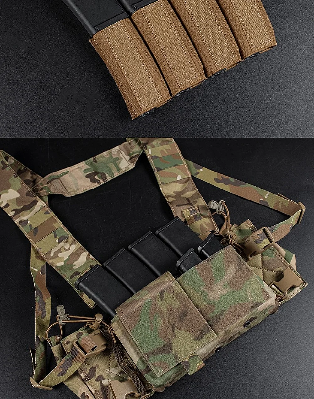Hunting MP5 MP7 Magazine Holder with Hook Fasteners for MK3 and MK4 Chest Rig MK4 Chest Rig MP5 Magazine Insert