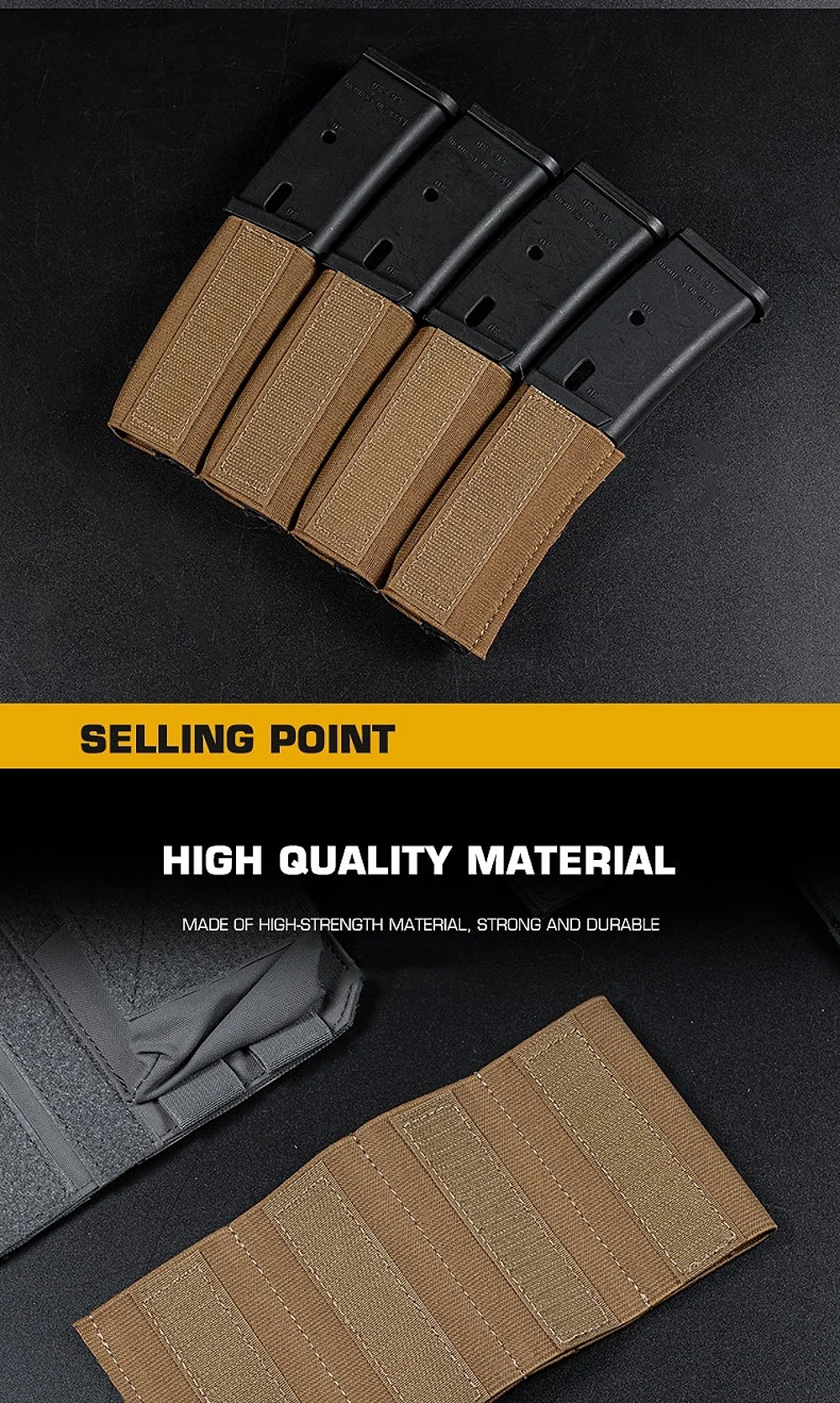 Hunting MP5 MP7 Magazine Holder with Hook Fasteners for MK3 and MK4 Chest Rig MK4 Chest Rig MP5 Magazine Insert