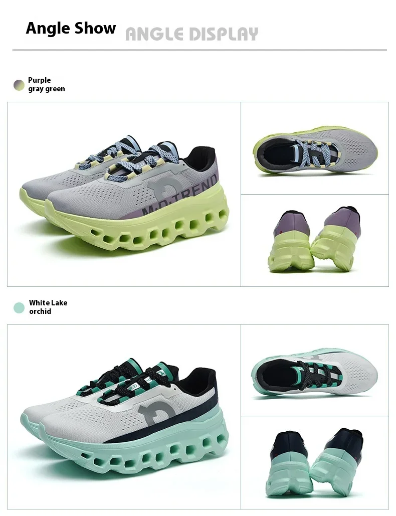 Full Palm Carbon Plate Running Youth Shock-absorbing Outdoor Mountaineering Sneakers Thick Soles Increase Mesh Racing Shoes For