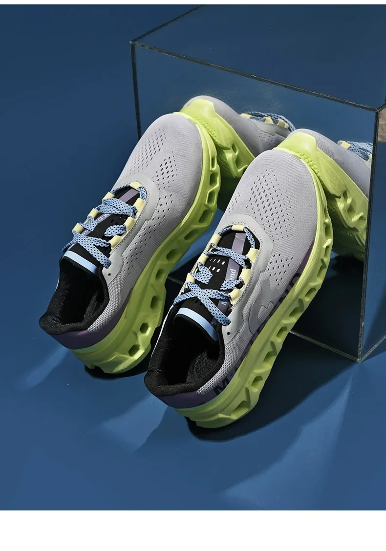 Full Palm Carbon Plate Running Youth Shock-absorbing Outdoor Mountaineering Sneakers Thick Soles Increase Mesh Racing Shoes For