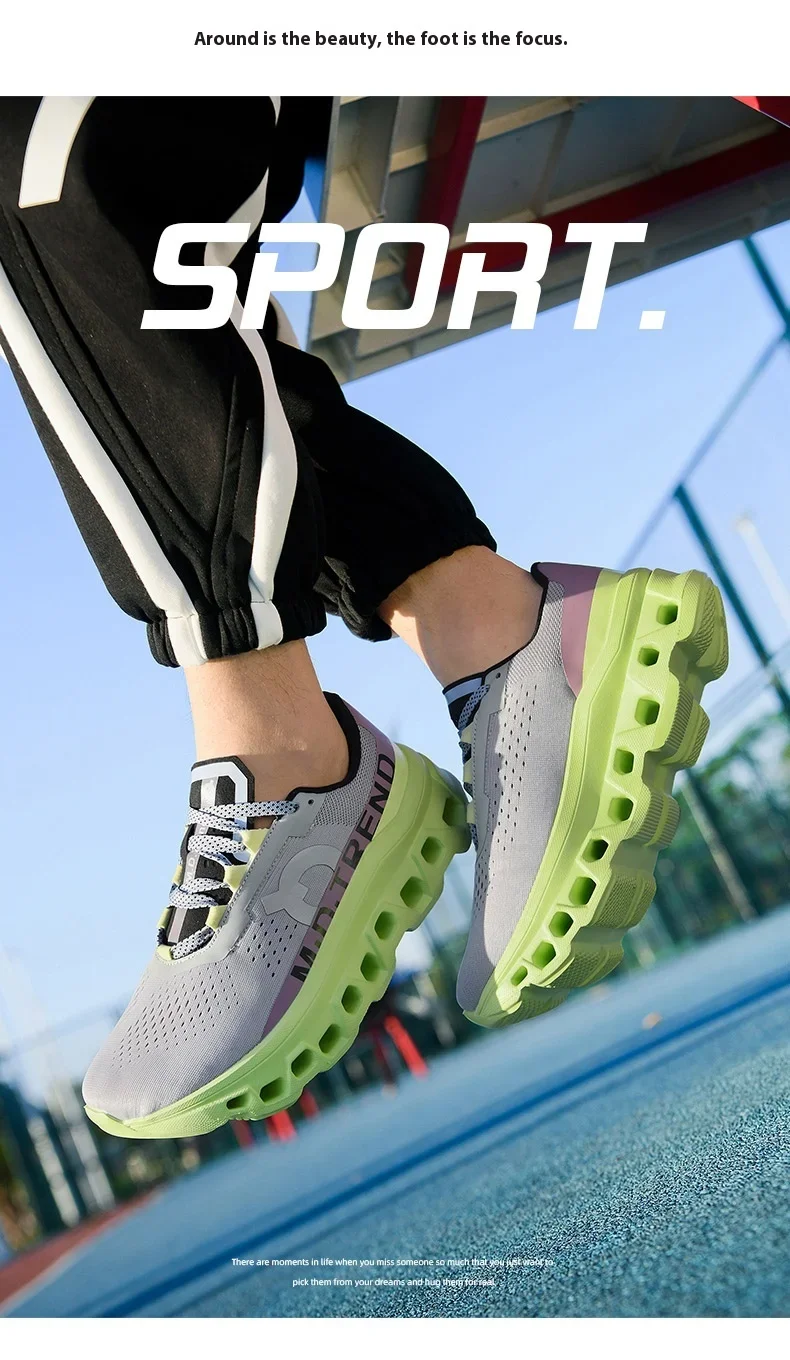 Full Palm Carbon Plate Running Youth Shock-absorbing Outdoor Mountaineering Sneakers Thick Soles Increase Mesh Racing Shoes For