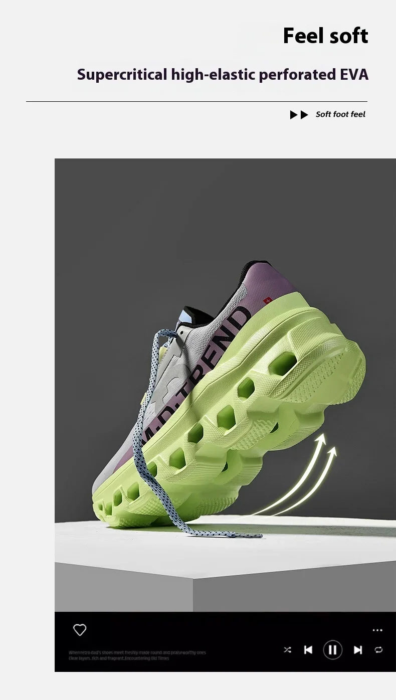 Full Palm Carbon Plate Running Youth Shock-absorbing Outdoor Mountaineering Sneakers Thick Soles Increase Mesh Racing Shoes For