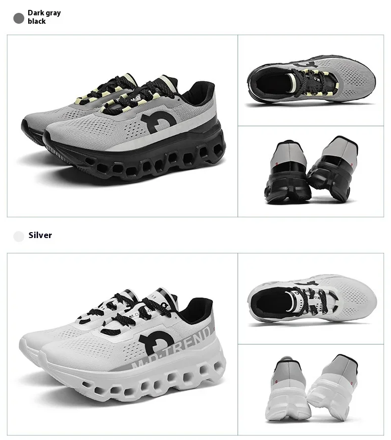 Full Palm Carbon Plate Running Youth Shock-absorbing Outdoor Mountaineering Sneakers Thick Soles Increase Mesh Racing Shoes For