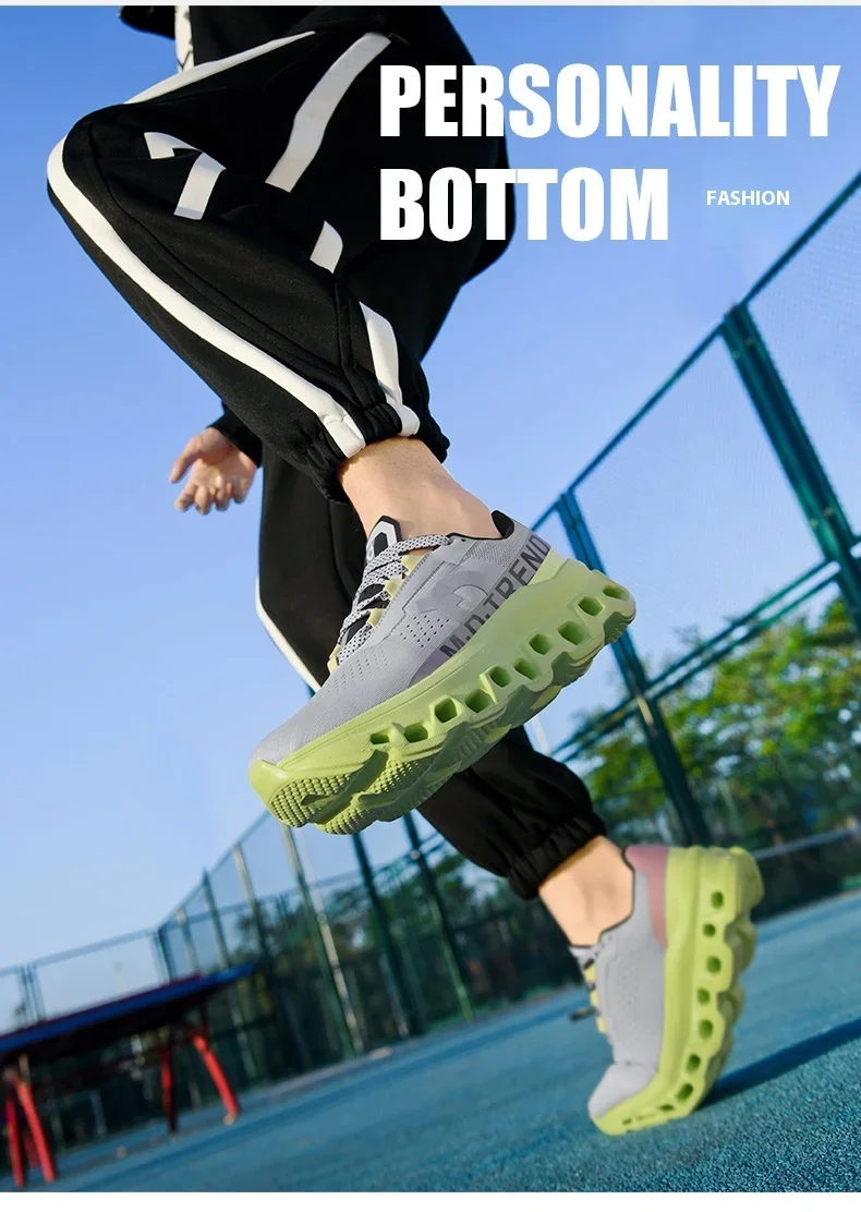 Full Palm Carbon Plate Running Youth Shock-absorbing Outdoor Mountaineering Sneakers Thick Soles Increase Mesh Racing Shoes For